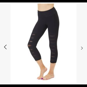 90 Degree by Reflex crop leggings with mesh slits